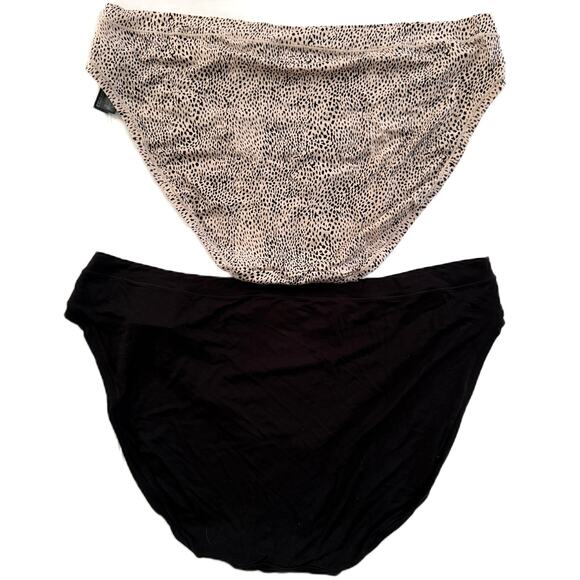 Alfani Intimates 2pc Lot Core Panty Bikini Hipster Cheetah & Black Size XXLarge - Picture 2 of 6